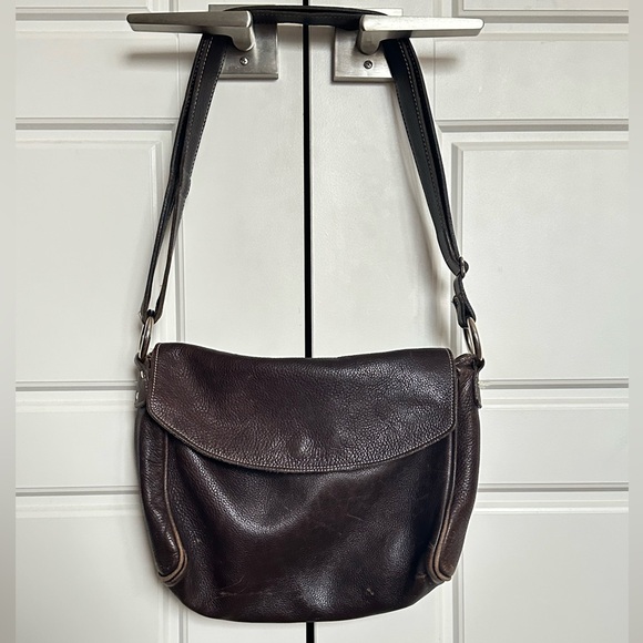 Roots Handbags - Brown Leather Roots Purse / Messenger Bag.